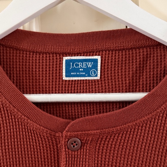 J. Crew Men's Long Sleeve Henley in Brown - Picture 2 of 4